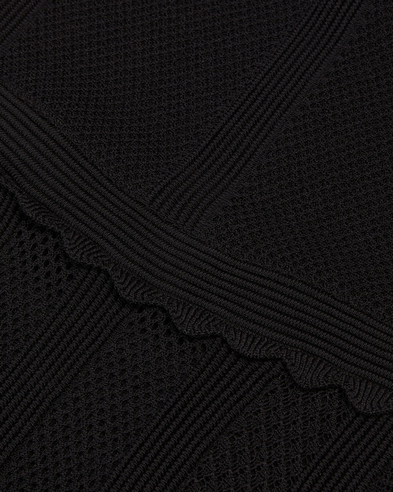 The Kooples WOMEN BLACK long black openwork knit dress