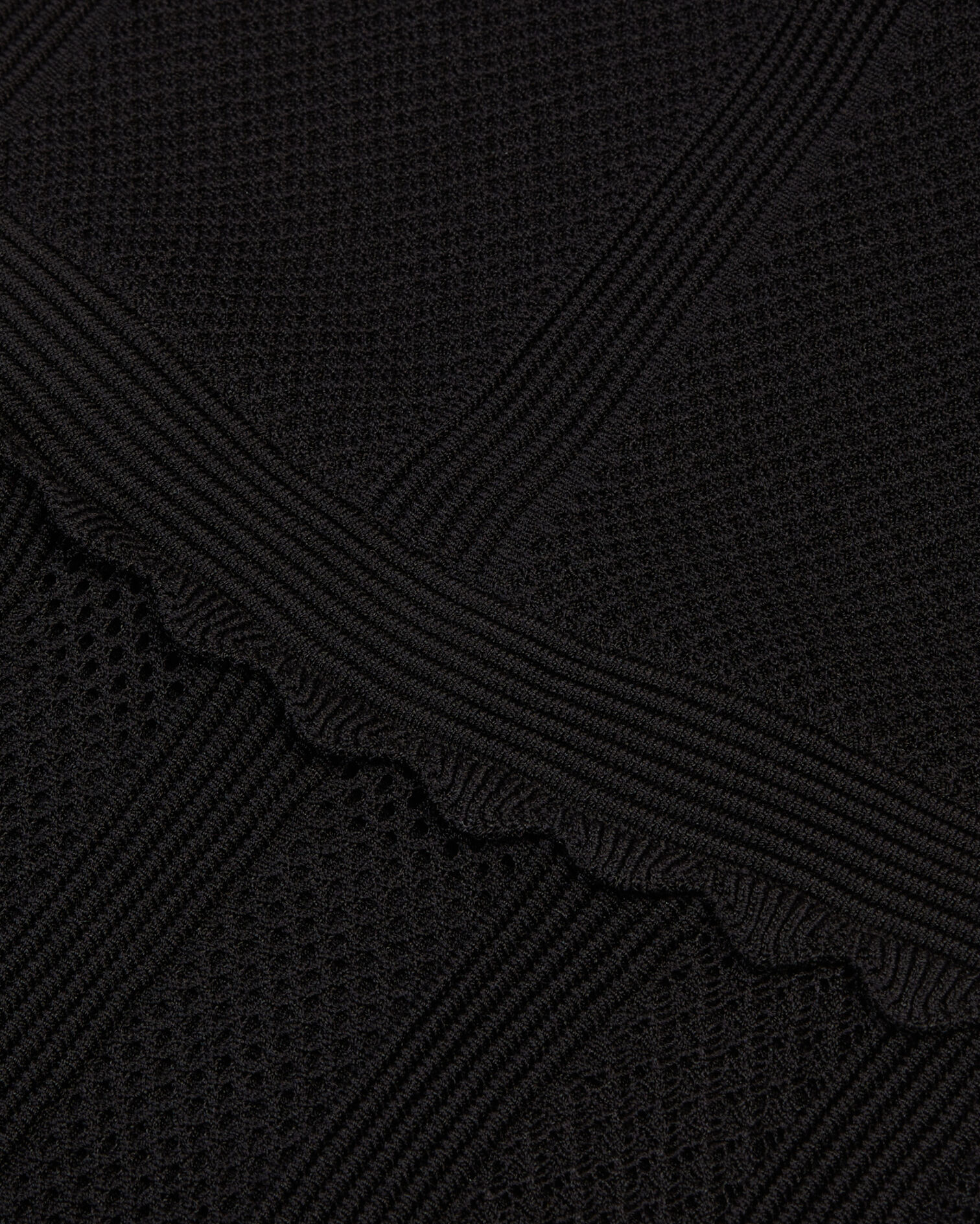 Long black openwork knit dress, BLACK, hi-res image number null
