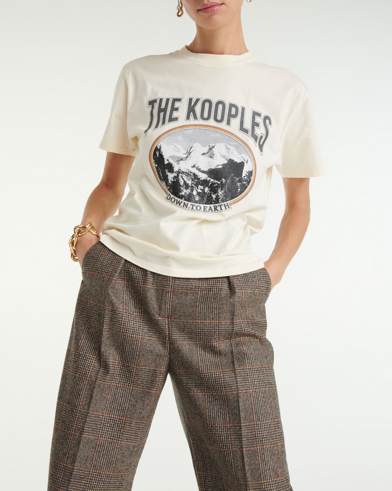 The Kooples WOMEN ECRU ecru t-shirt with mountain print