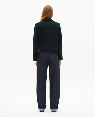 The Kooples MUJER BOTTLE GREEN chaqueta corta de lana verde oscuro