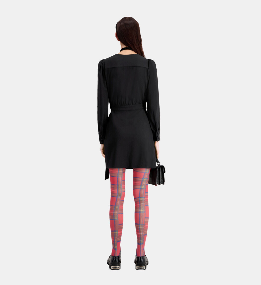 Black crepe shop wrap dress
