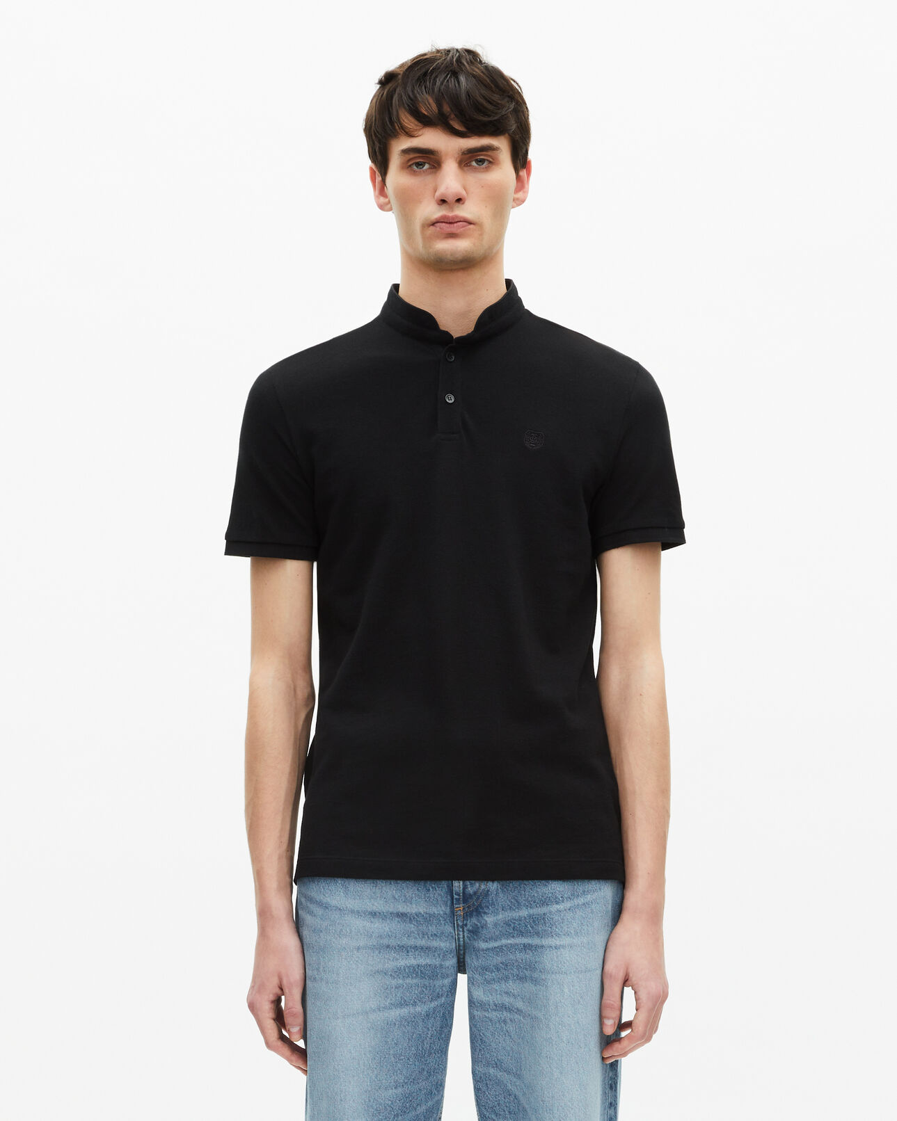 The Kooples HOMME BLACK polo en coton noir