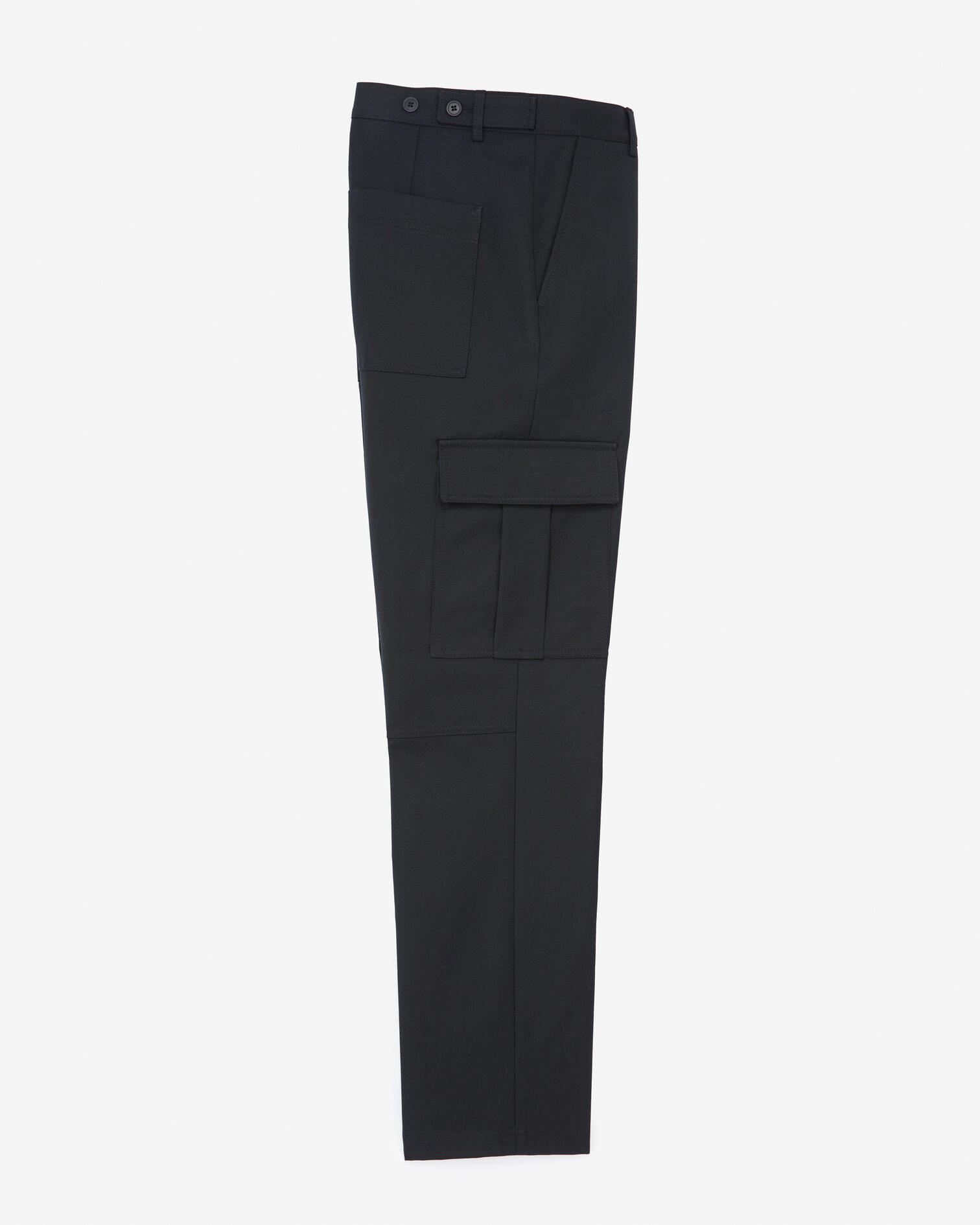 Black wool blend cargo pants, BLACK, hi-res image number null