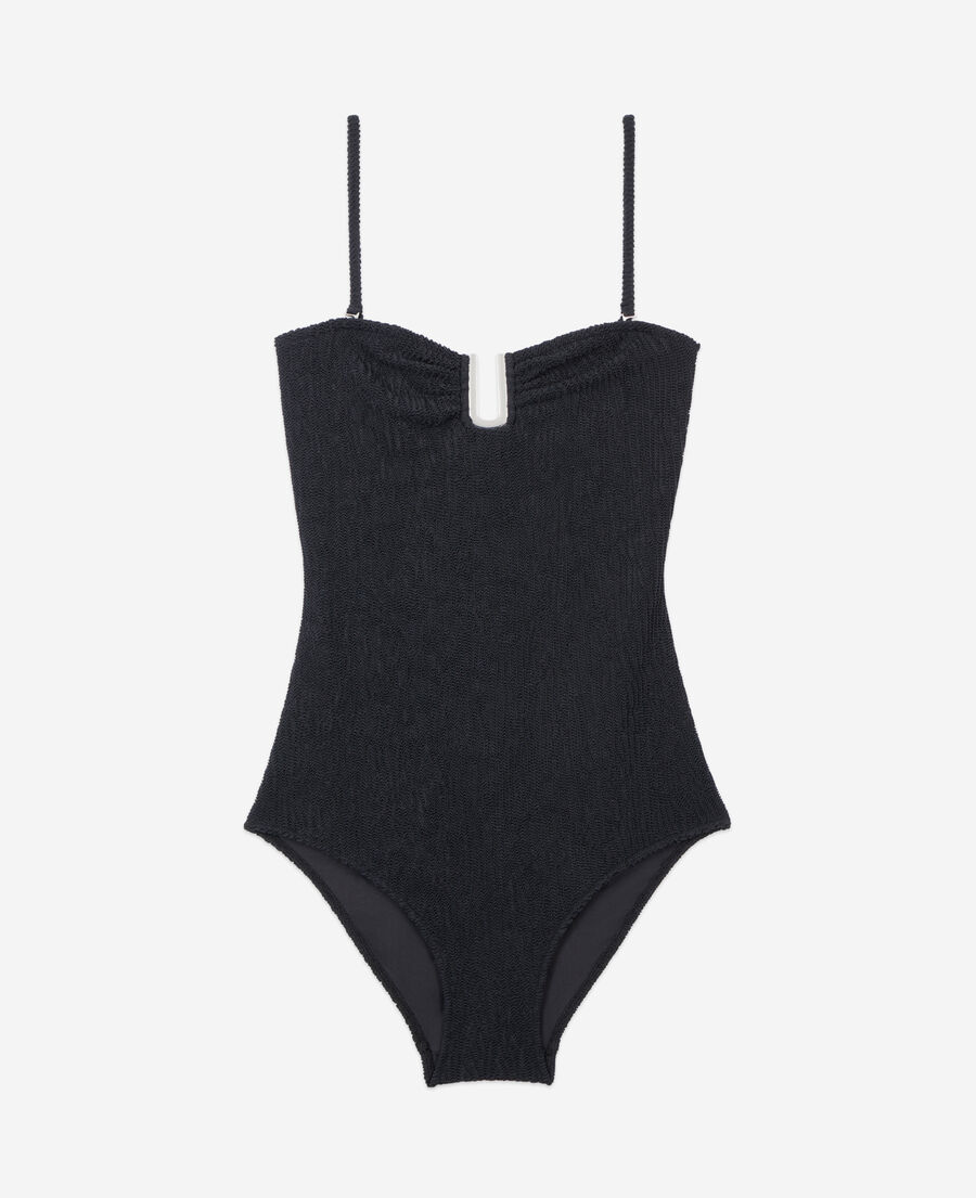 The Kooples F BLACK the kooples x luz one-piece strapless black swimsuit