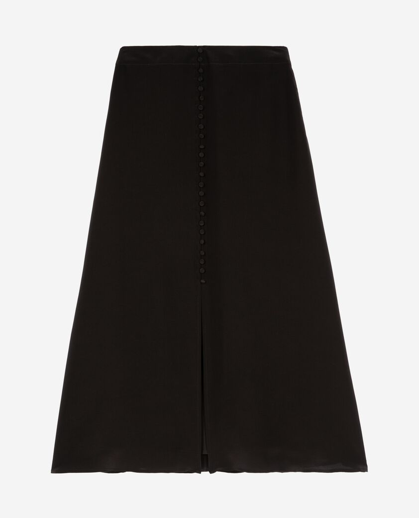 The Kooples F BLACK long skirt in black silk