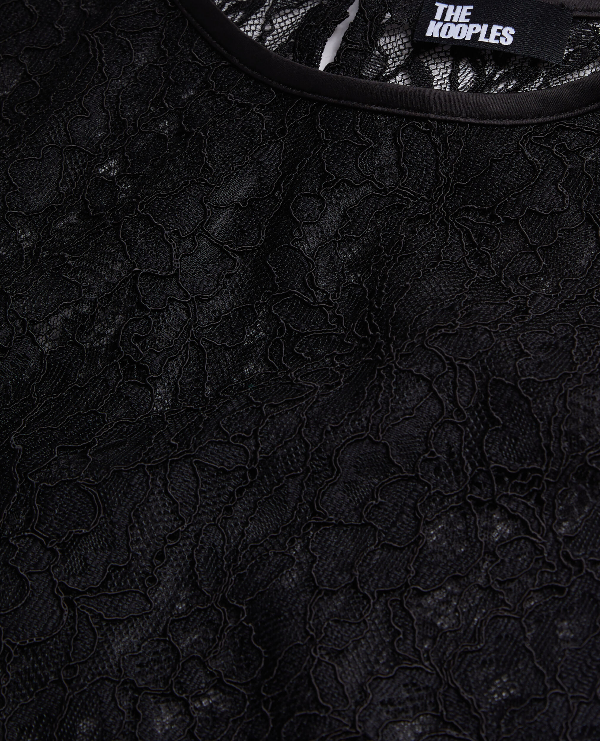 Short black lace top, BLACK, hi-res image number null