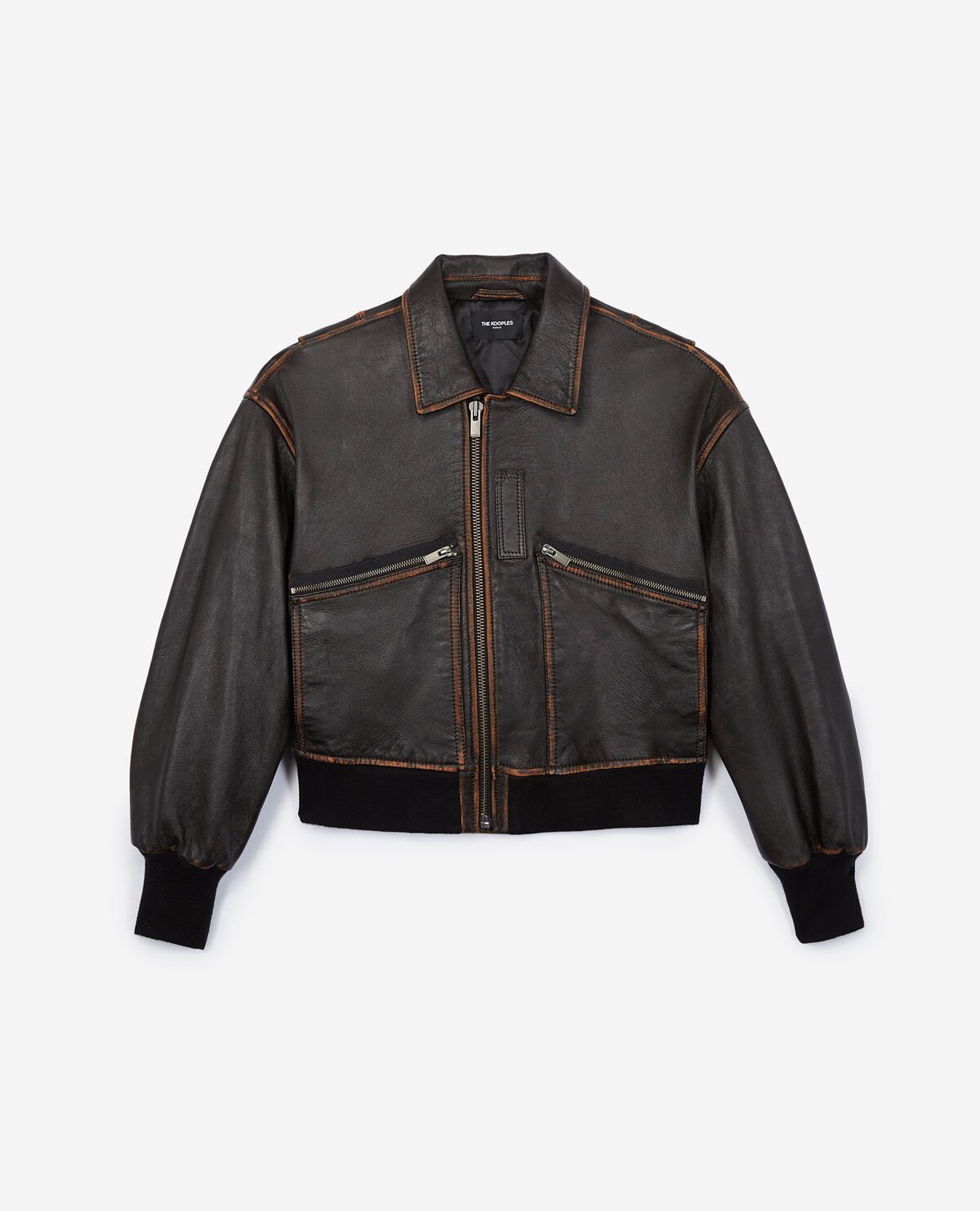 Kooples leather bomber jacket shop