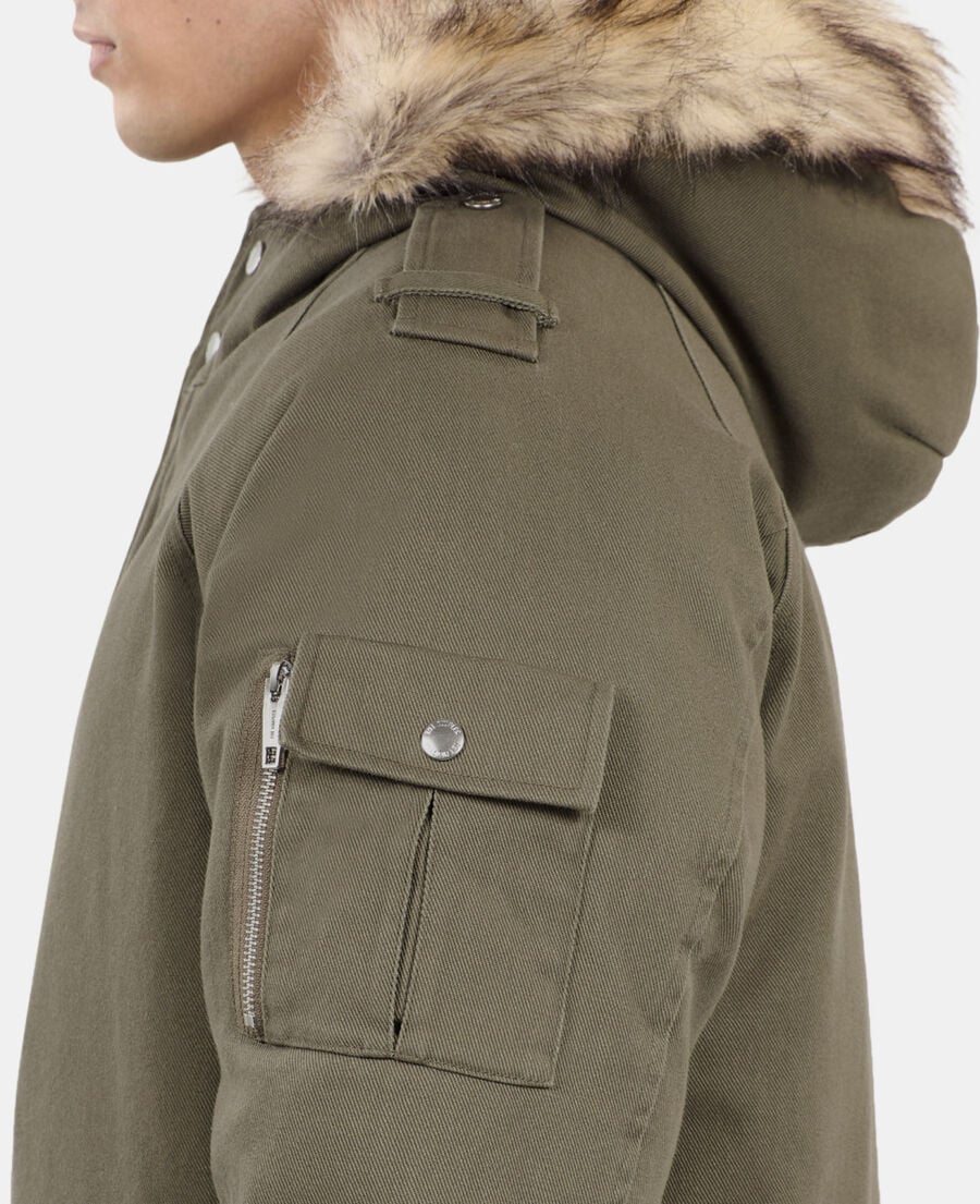 The Kooples HOMME KAKI parka à capuche kaki