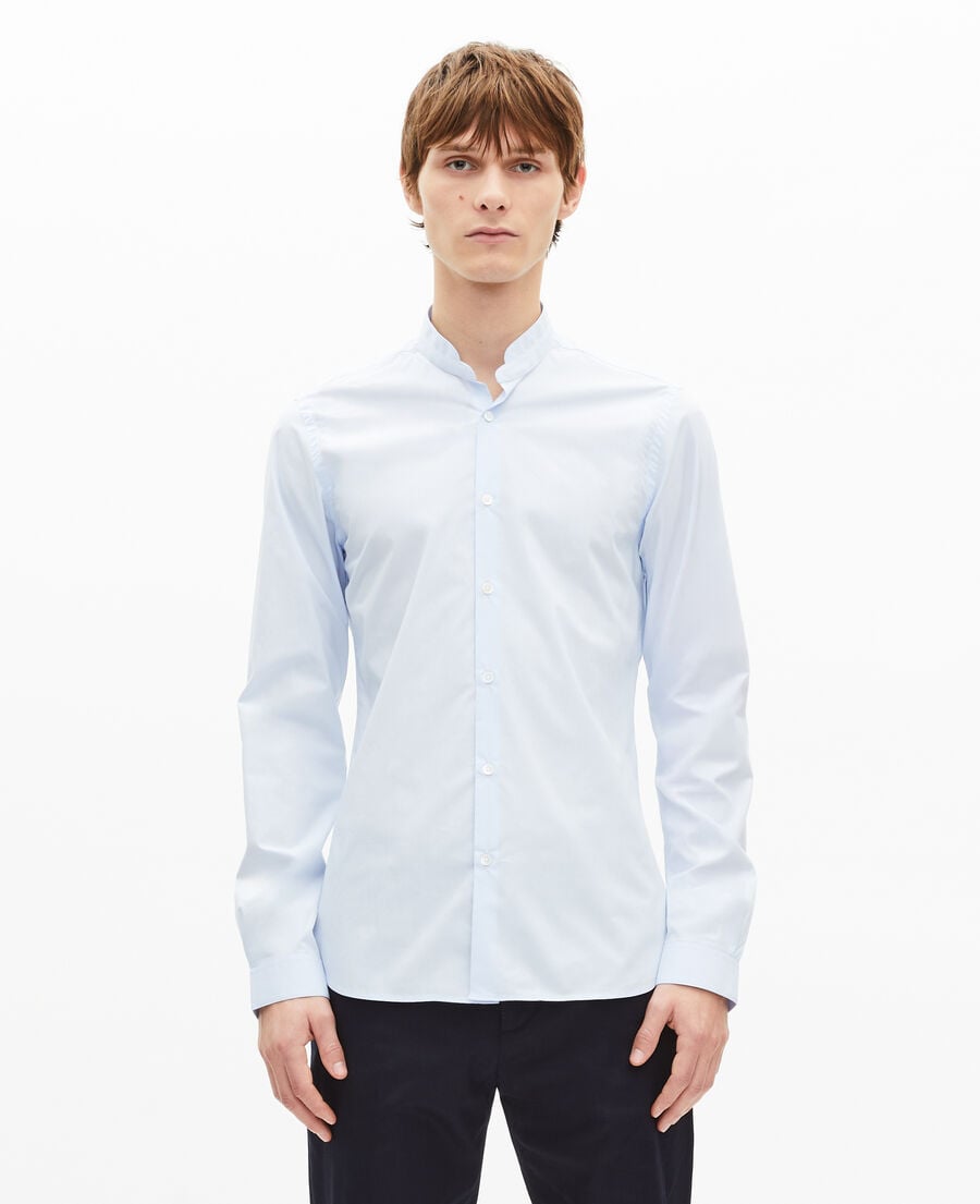 The Kooples MEN LIGHT BLUE blue shirt with officer collar
