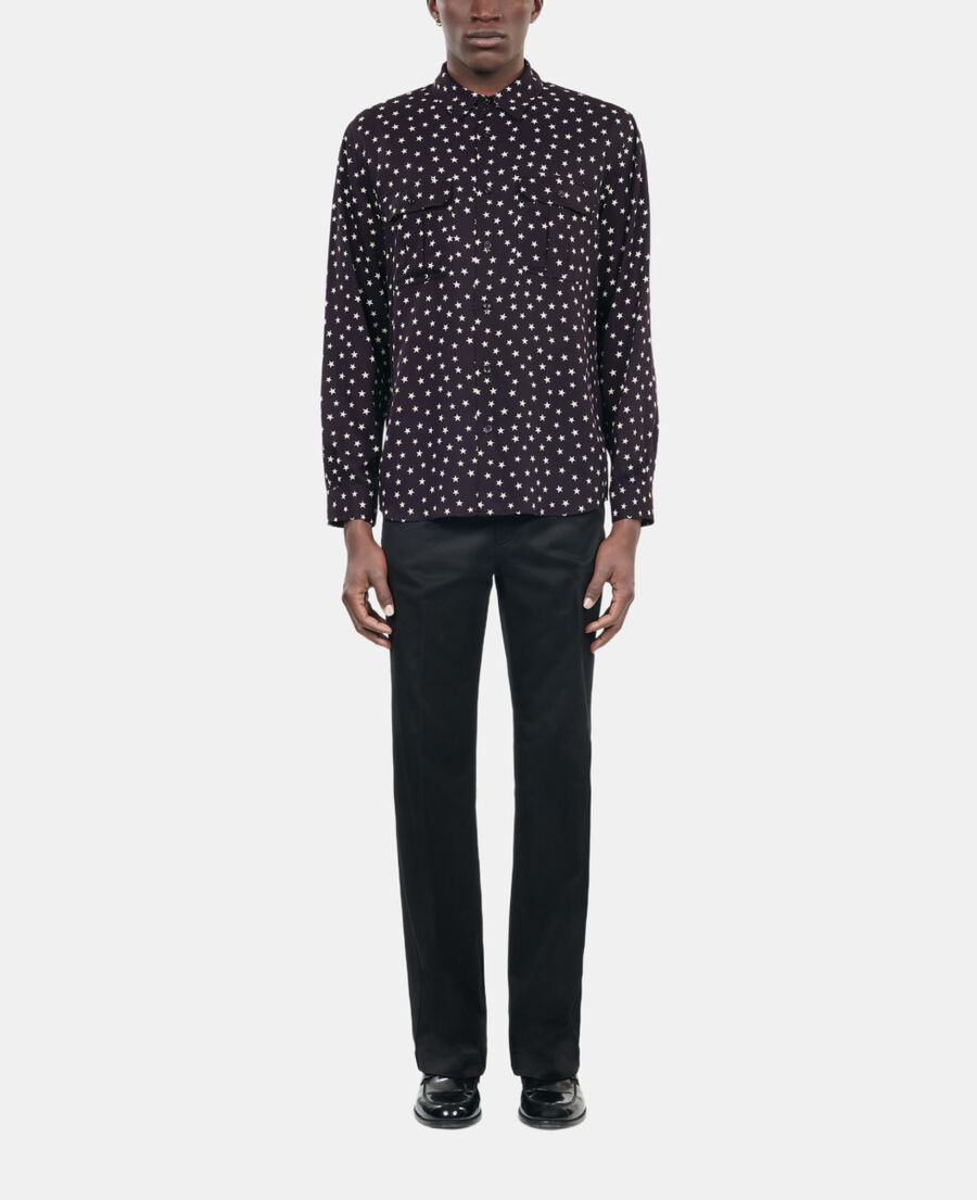 The Kooples HOMME BLACK WHITE chemise imprim&eacute;e &eacute;toiles