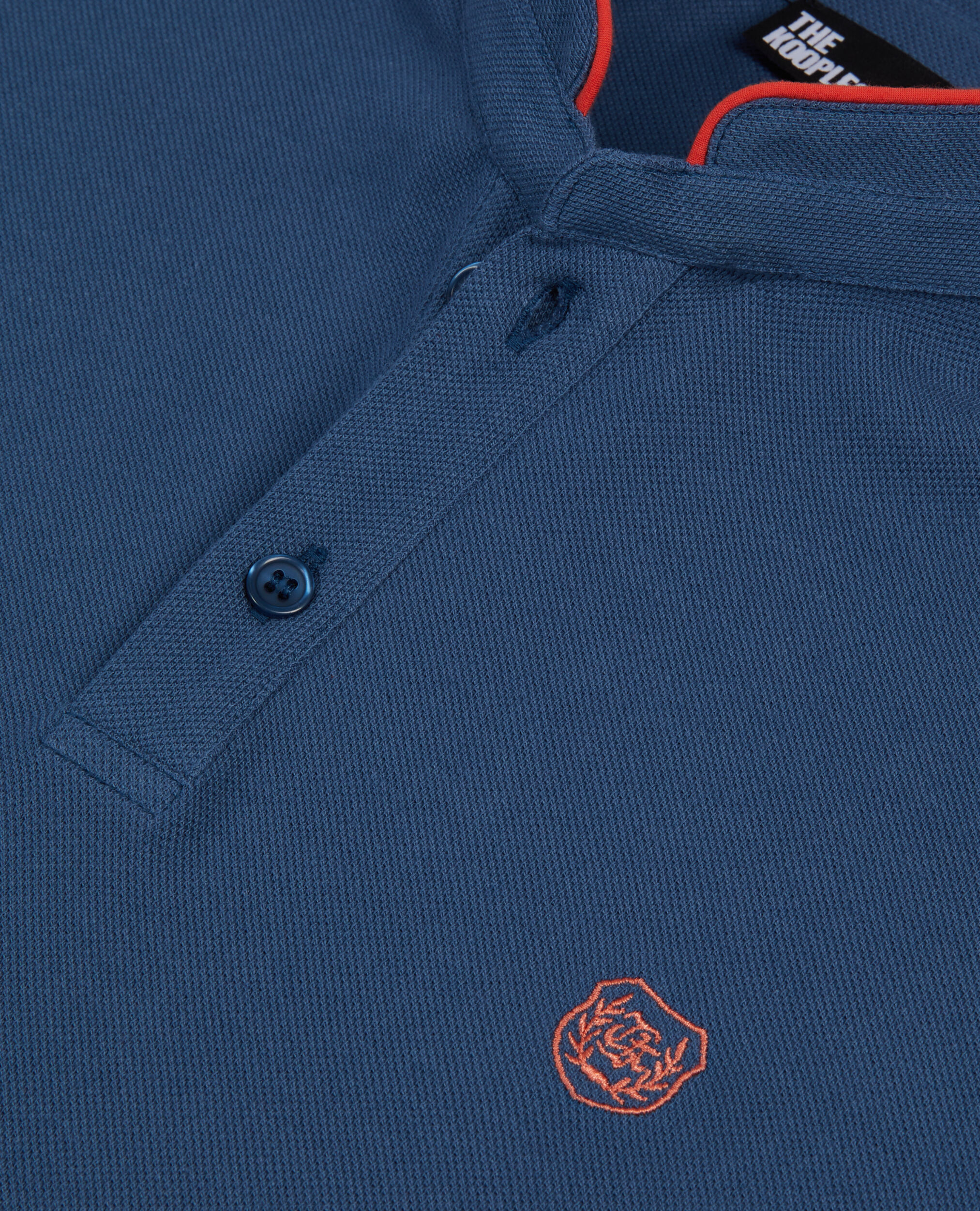 Royal blue cotton pique polo t-shirt, MIDDLE NAVY, hi-res image number null