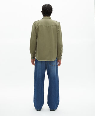 The Kooples MEN OLIVE NIGHT khaki officer style overshirt