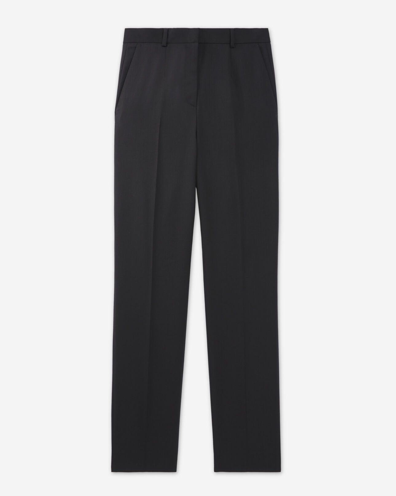 The Kooples DAMEN BLACK anzughose schwarz wolle lederdetail