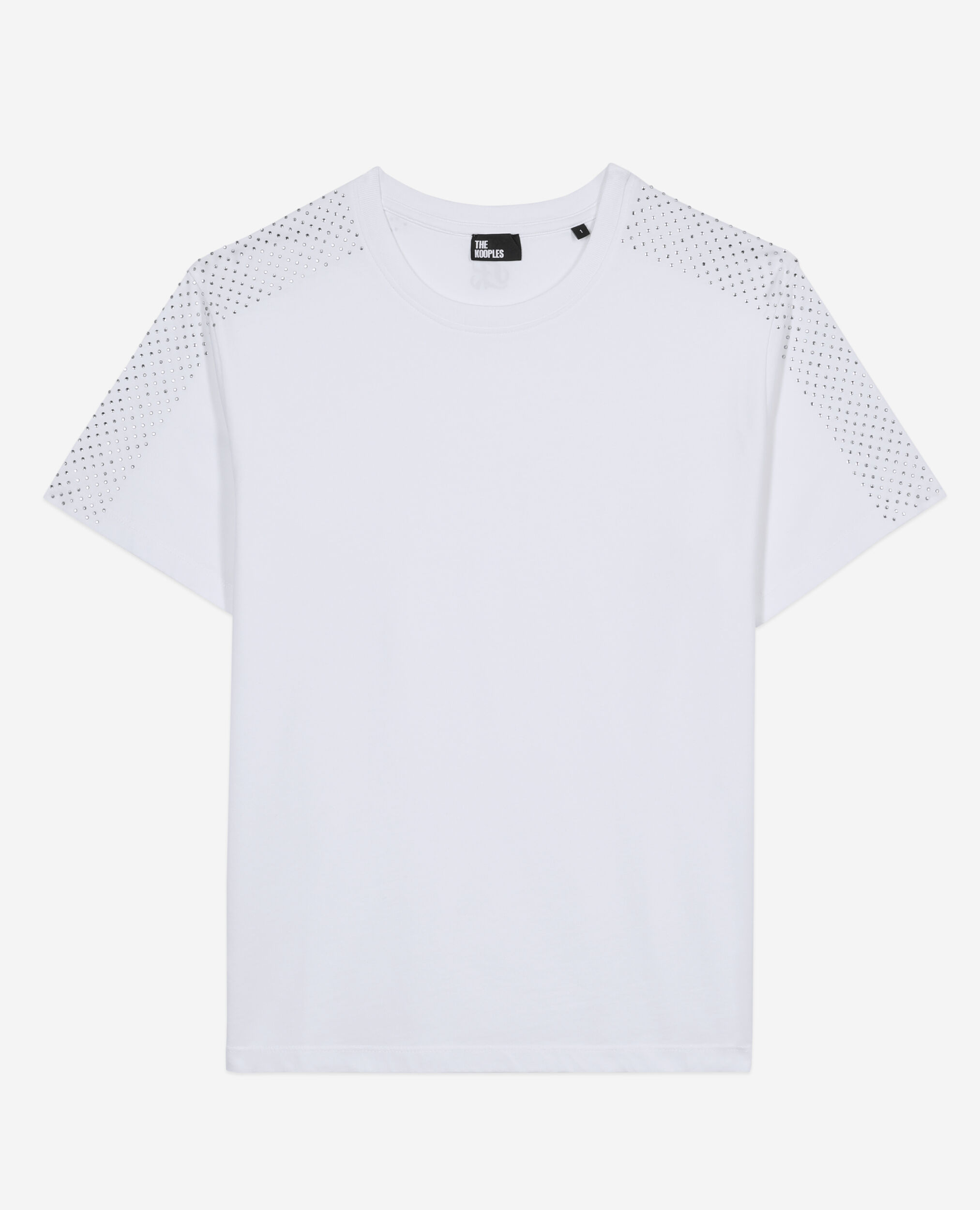 Camiseta mujer blanca estrás, WHITE, hi-res image number null