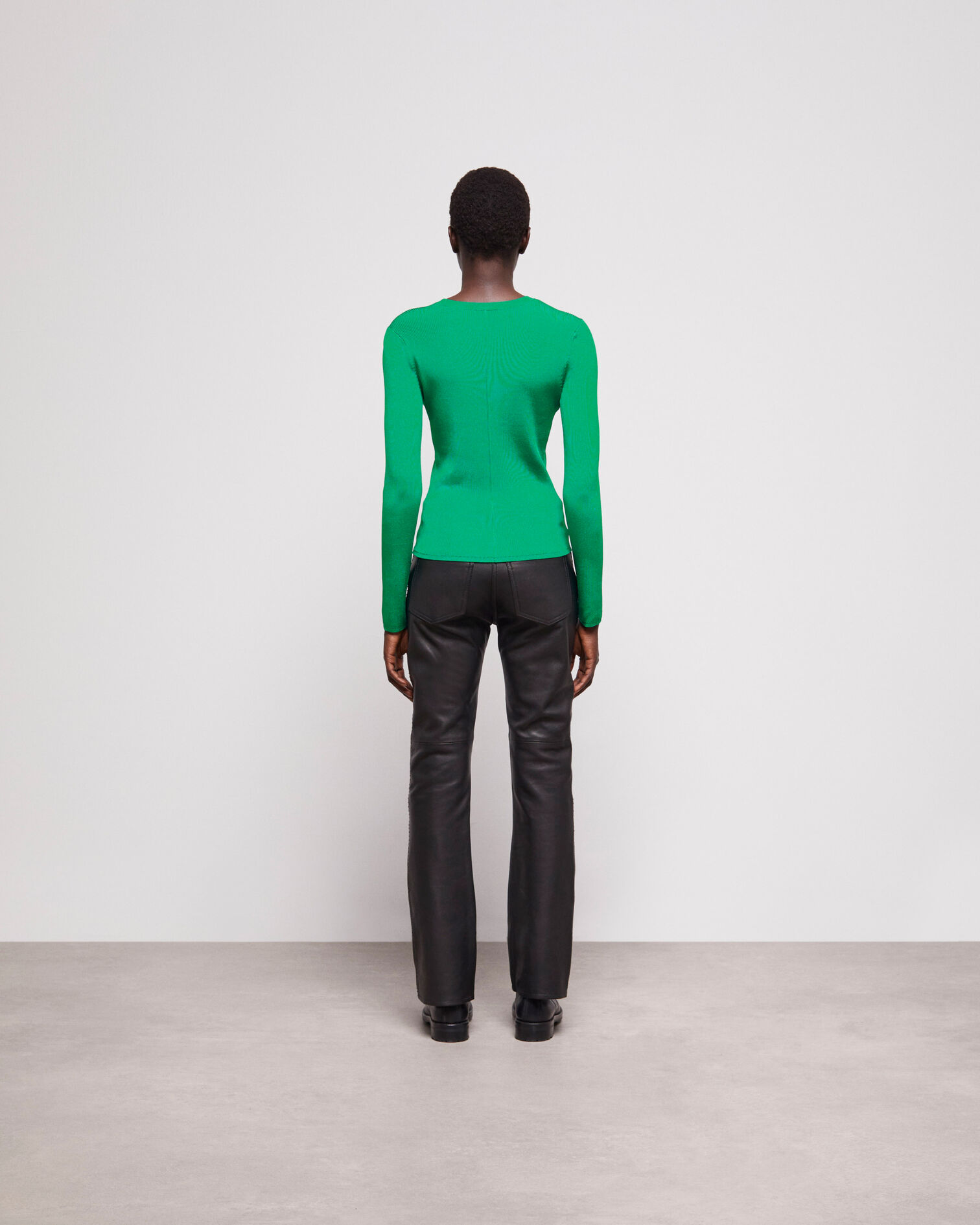 Green slim-fit top, GREEN, hi-res image number null