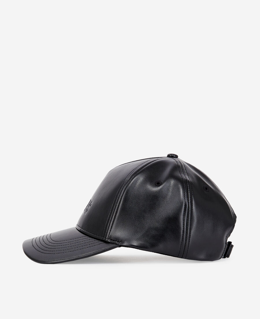 casquette noire effet cuir 