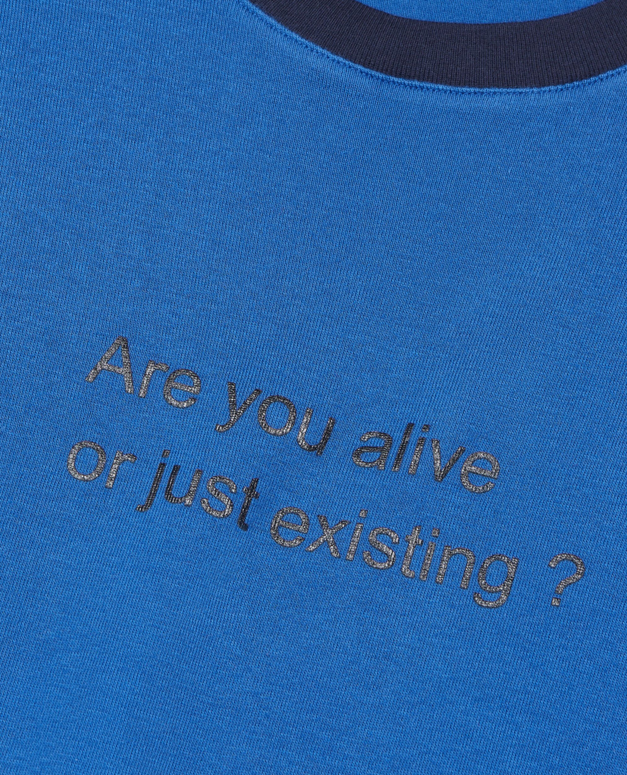 Blaues T-Shirt mit Are you alive-Siebdruck, BLUE BRUT, hi-res image number null