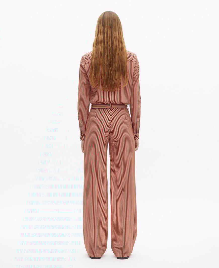 The Kooples F DARK NAVY / FIRE RED wide-leg pants with red and blue stripes