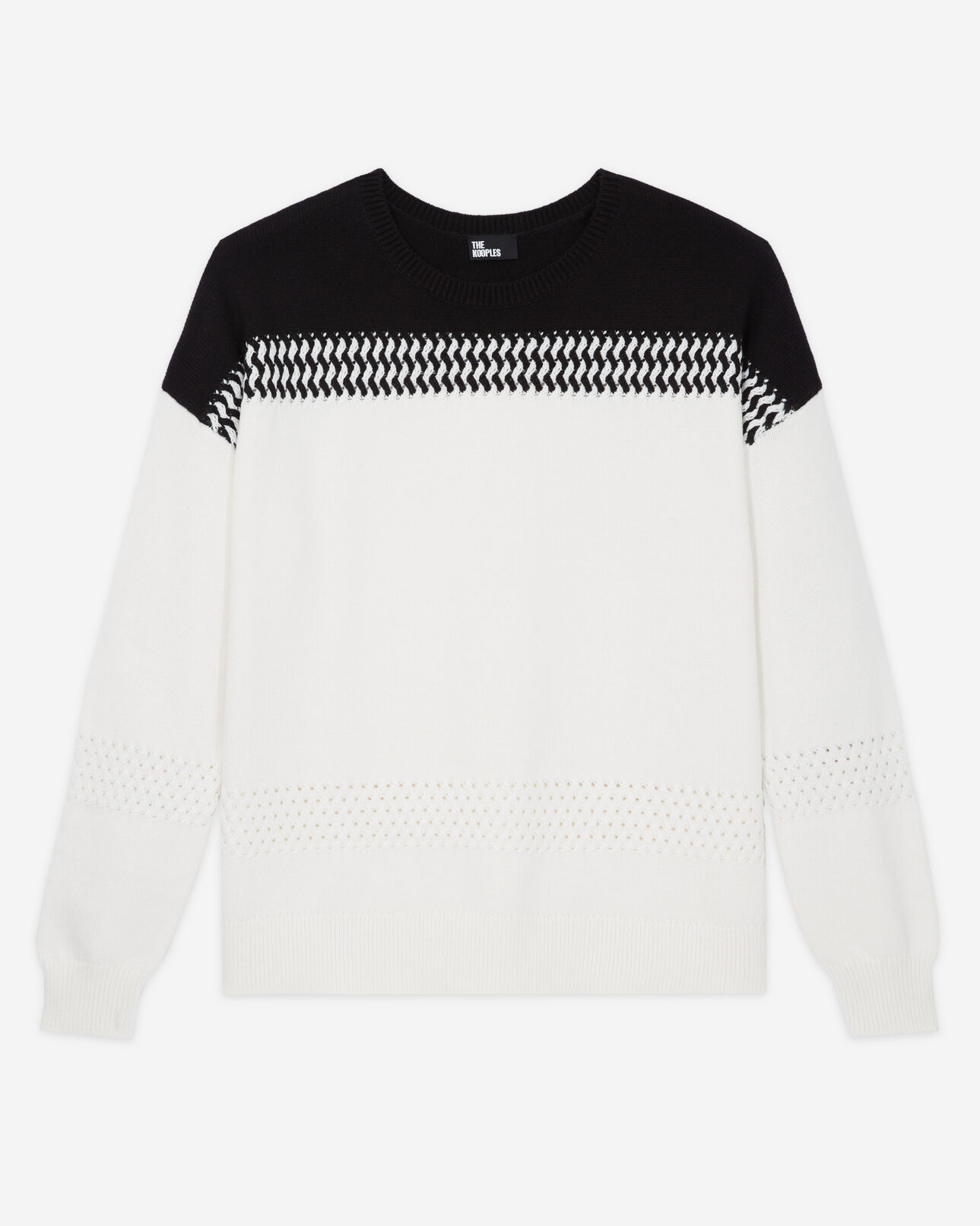 The Kooples WOMEN WHITE / BLACK two-tone jumper