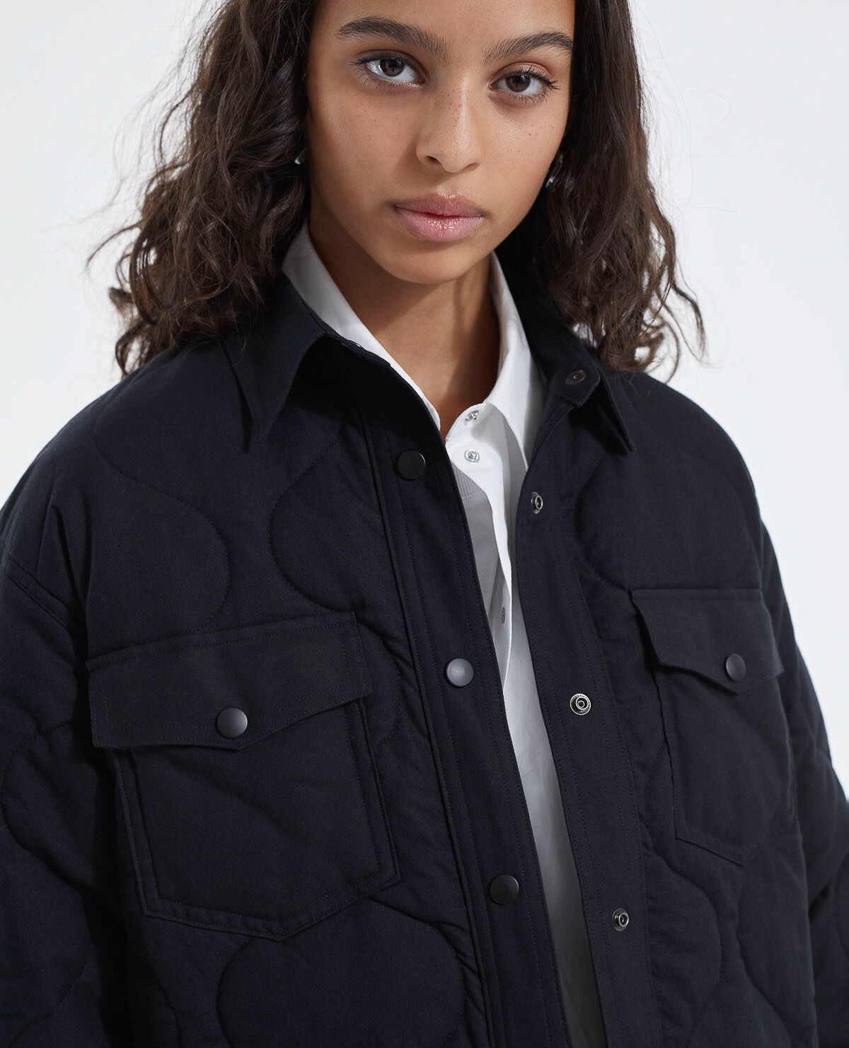 Chemise noire femme oversize sales