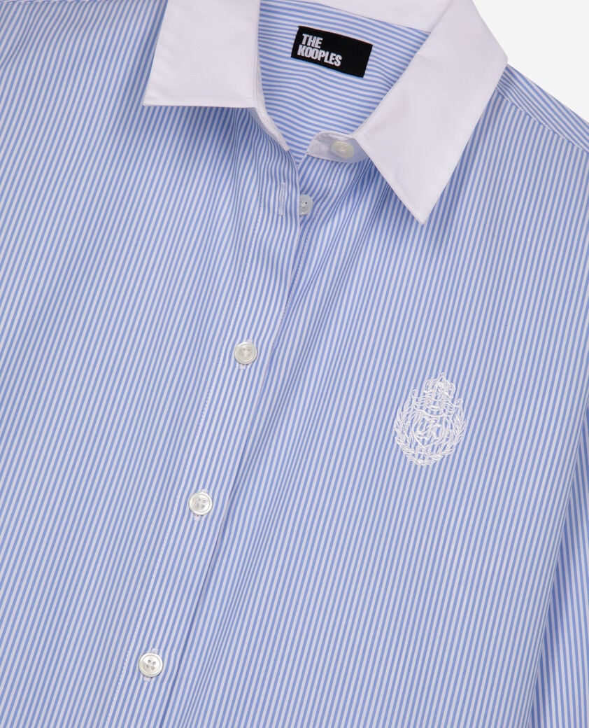 The Kooples WOMEN BLUE WHITE blue poplin striped shirt