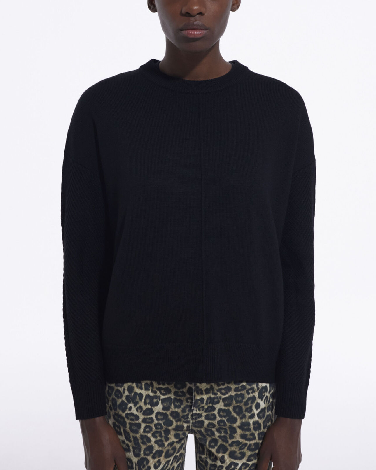 The Kooples WOMEN BLACK black wool sweater