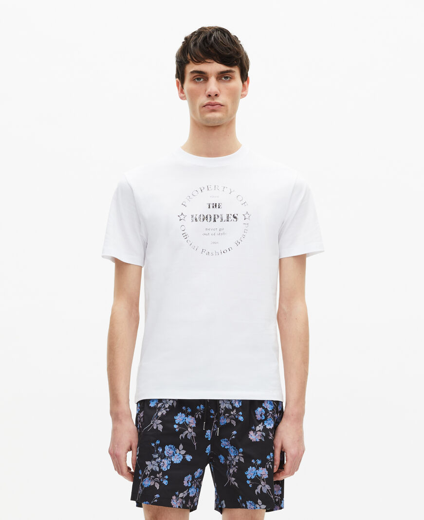 The Kooples HERREN BLACK BLUE schwarzer badeanzug mit blumenmuster