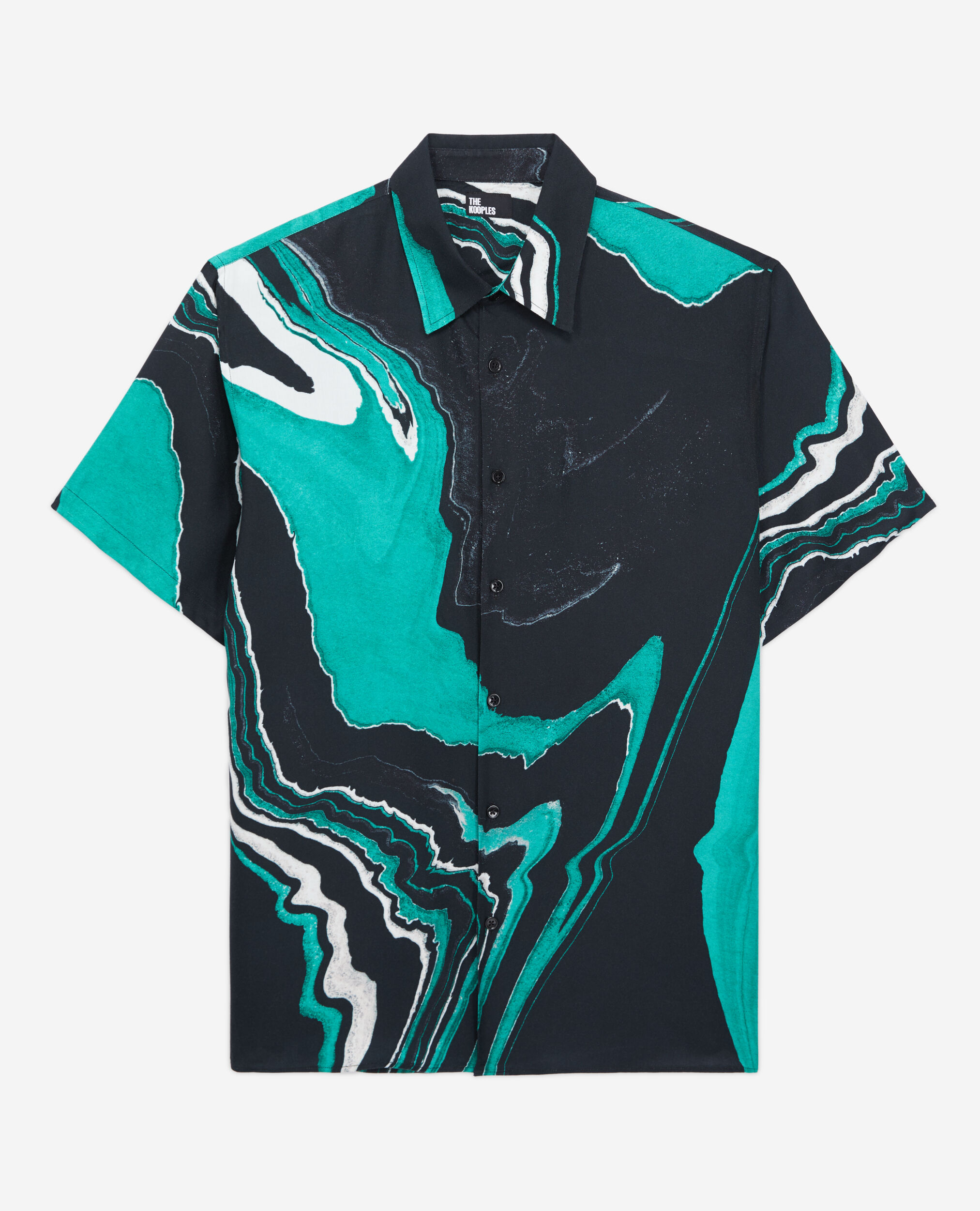 Camisa informal estampada, BLACK / GREEN, hi-res image number null