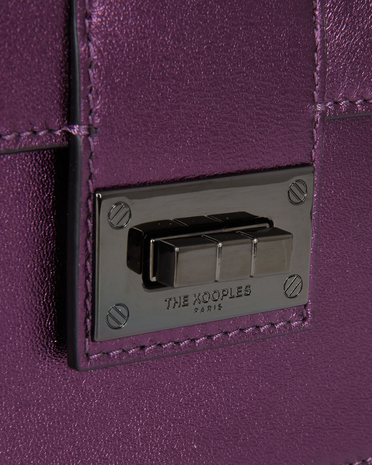 The Kooples FEMME PURPLE pochette emily medium en cuir violet