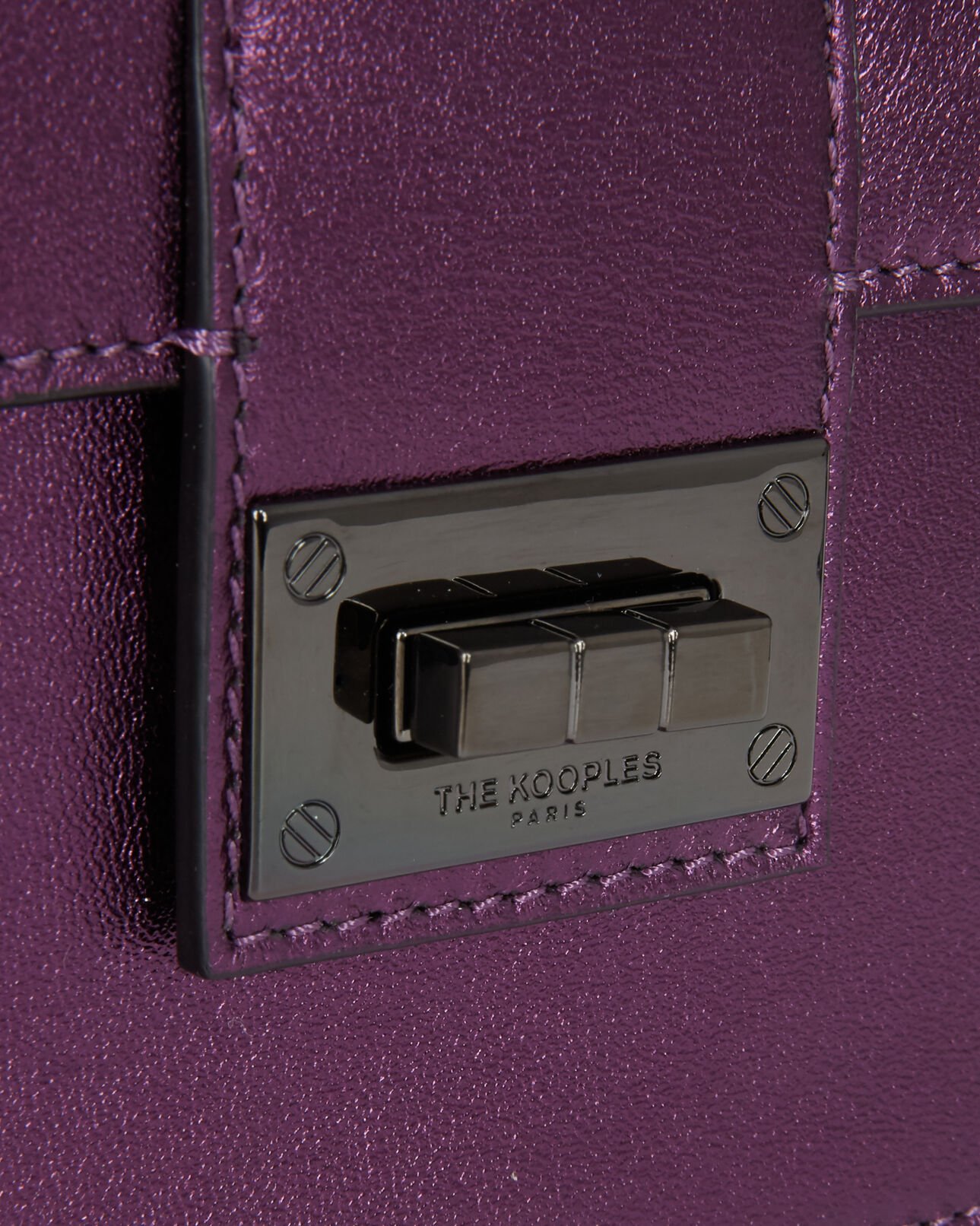The Kooples FEMME PURPLE pochette emily medium en cuir violet