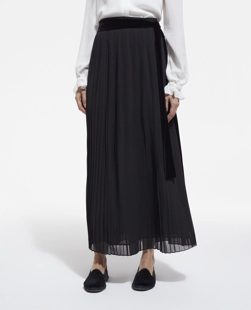The Kooples WOMEN BLACK long black skirt