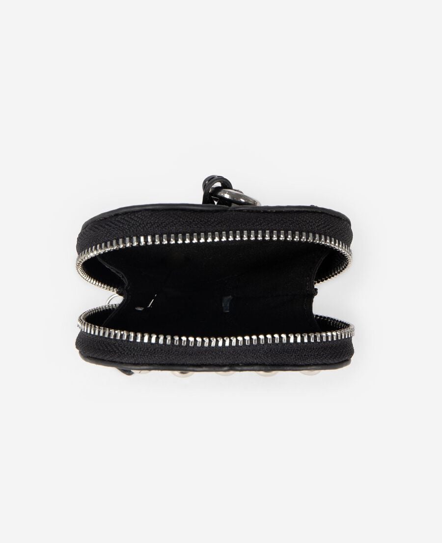 The Kooples F BLACK black leather purse/bag charm