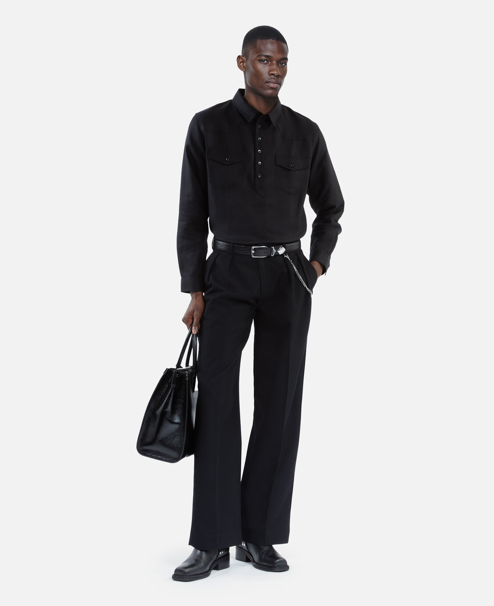 The Kooples HOMME BLACK chemise style polo noire
