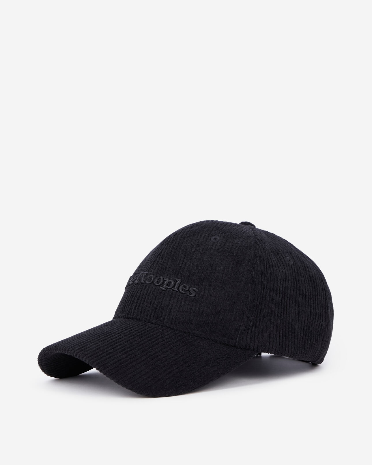 The Kooples FEMME BLACK casquette en velours côtelé noir