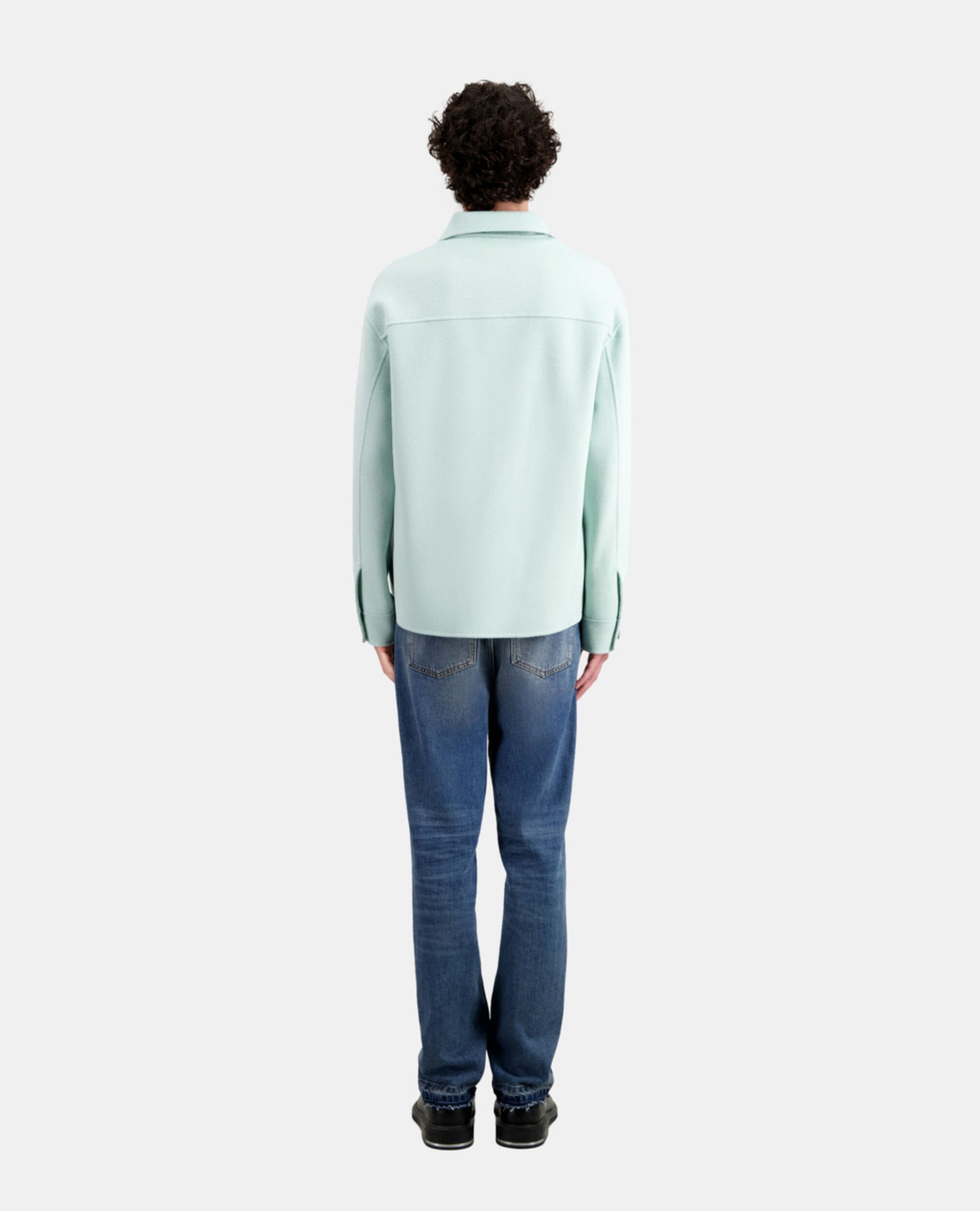 Green wool overshirt style jacket, OCEAN, hi-res image number null