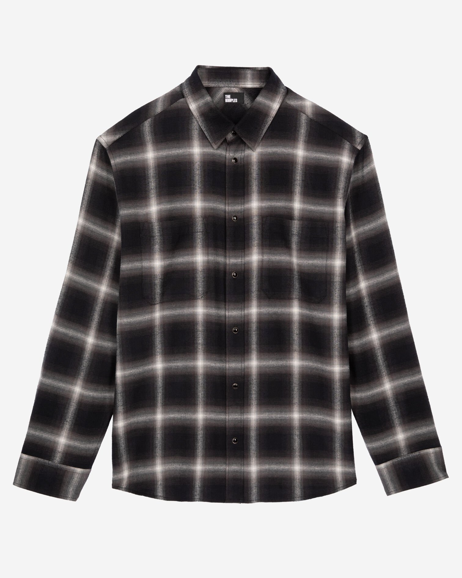 Black plaid shirt, BLACK GREY WHITE, hi-res image number null