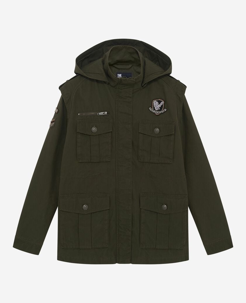 The Kooples FEMME KAKI parka à capuche kaki