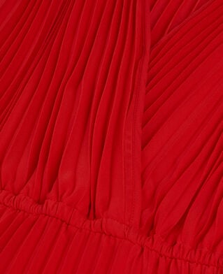 The Kooples FEMME RED robe longue plissée rouge