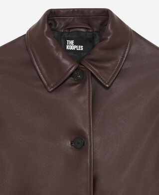 The Kooples DAMEN WINE RED bordeauxroter ledermantel