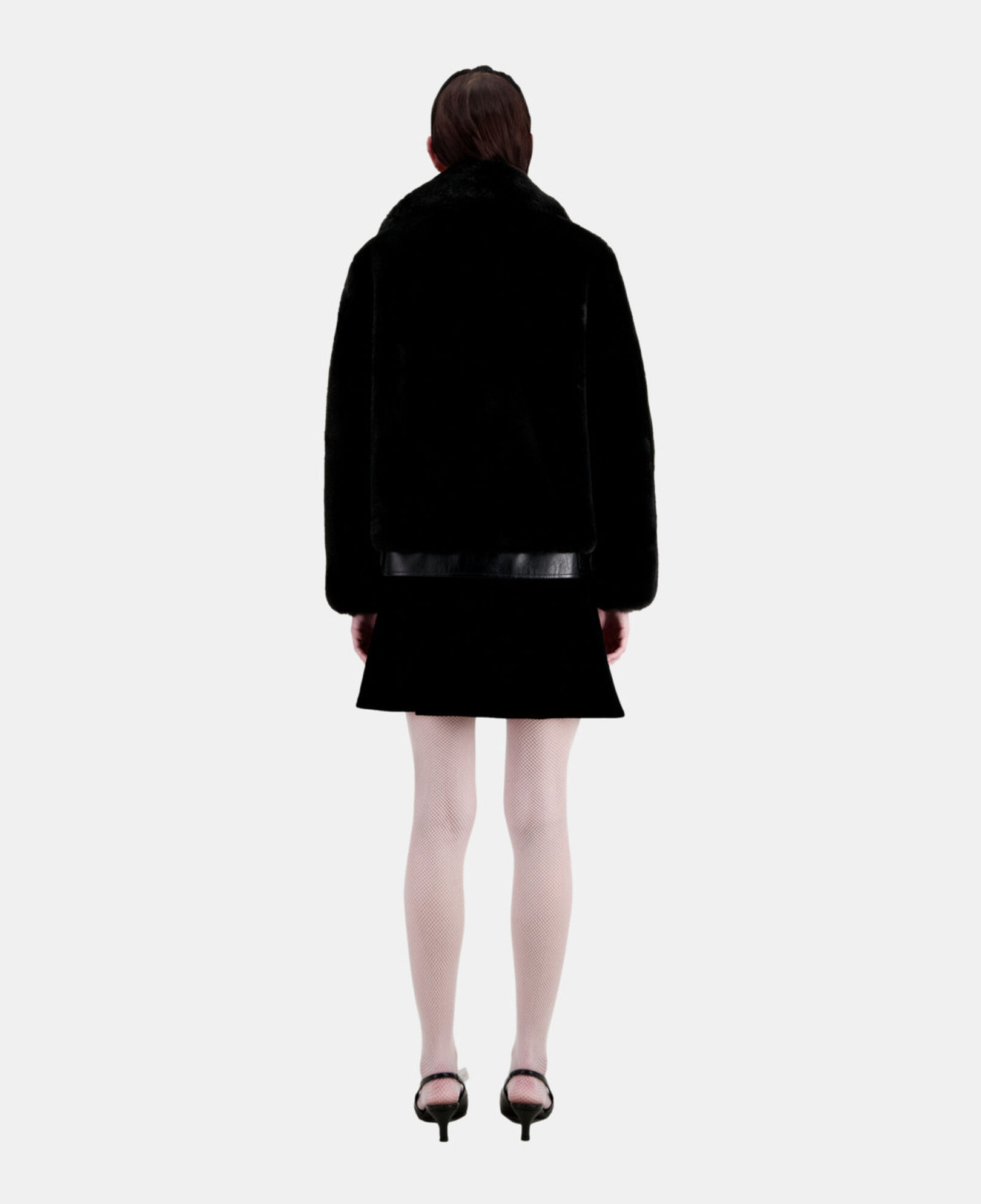 The Kooples FEMME BLACK blouson aviateur noir imitation fourrure