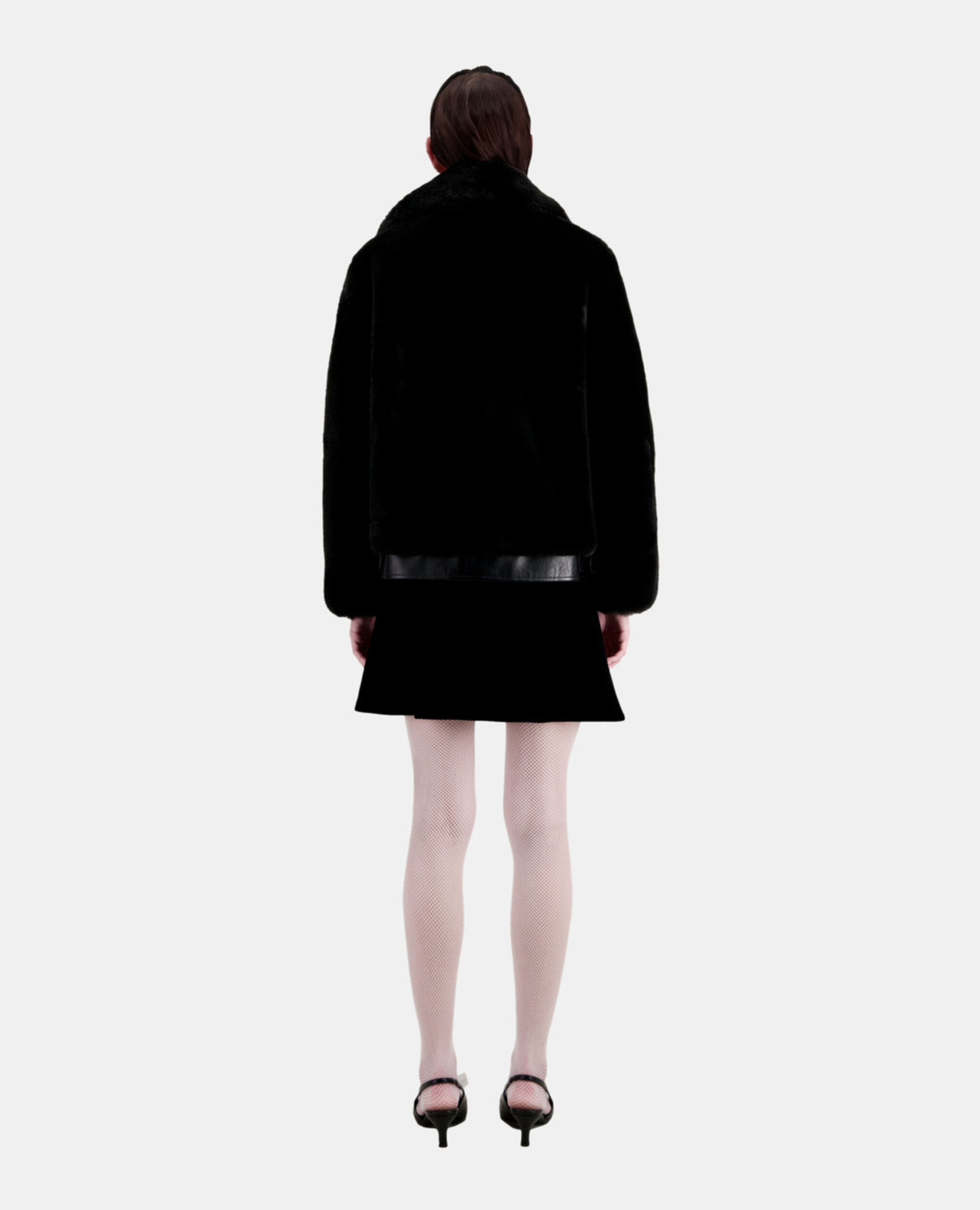 Blouson aviateur noir imitation fourrure, BLACK, hi-res image number null