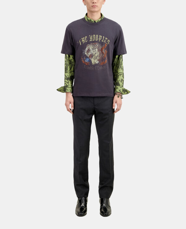 The Kooples HOMME CARBONE t-shirt avec sérigraphie gris