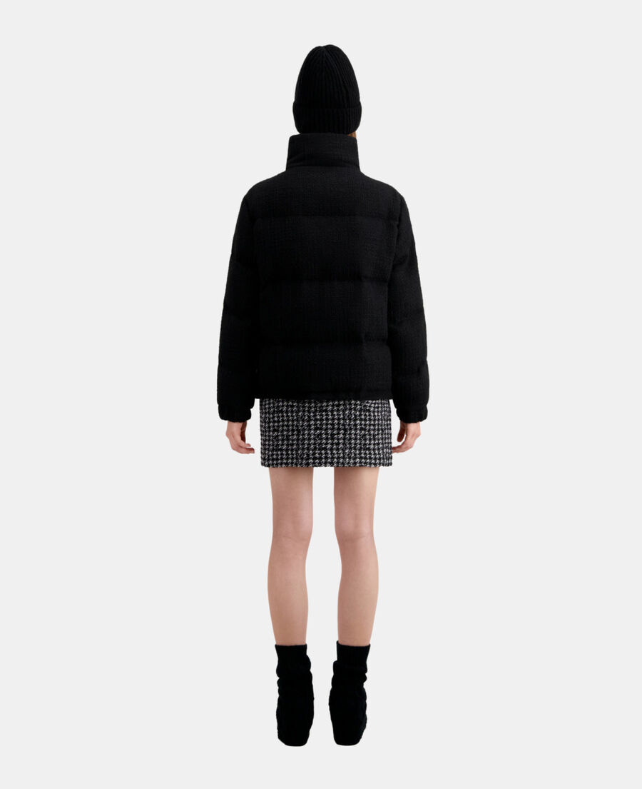 The Kooples DAMEN BLACK schwarz daunenjacke aus tweed