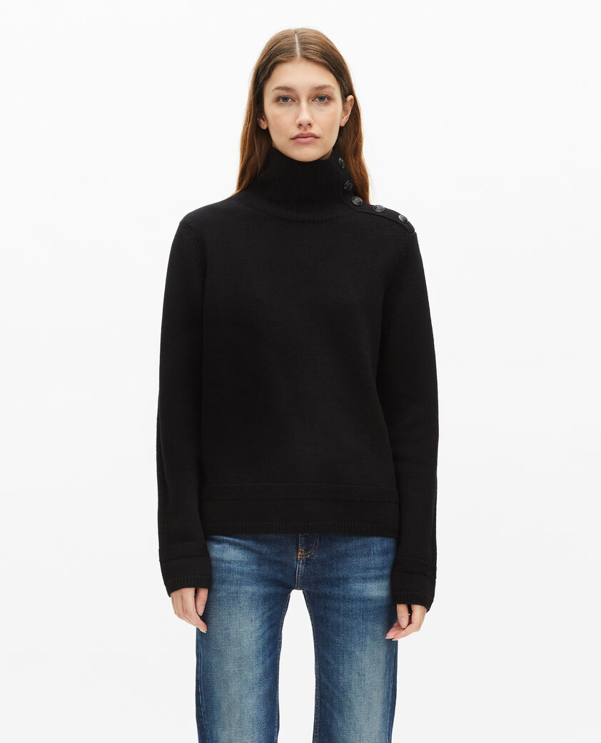 The Kooples WOMEN BLACK black wool sweater