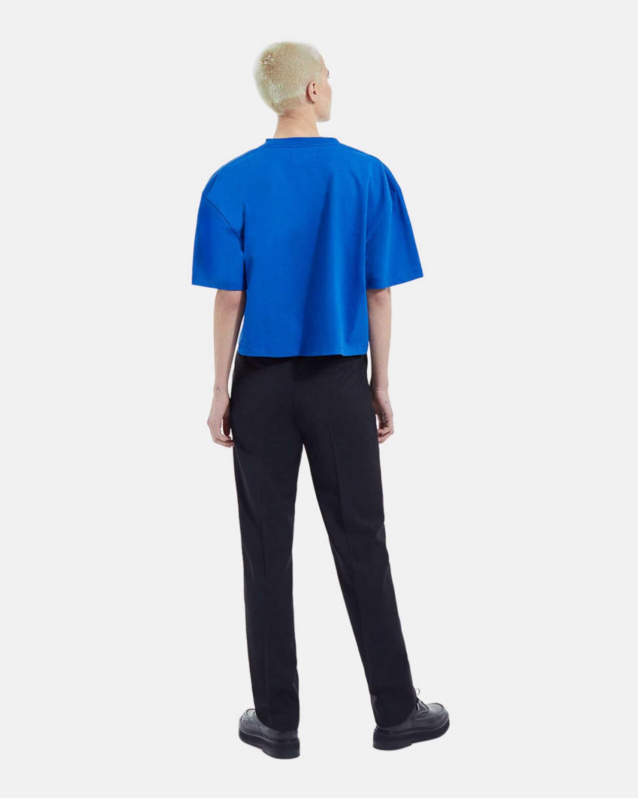 The Kooples WOMEN BLUE vibrant blue cotton t-shirt logo