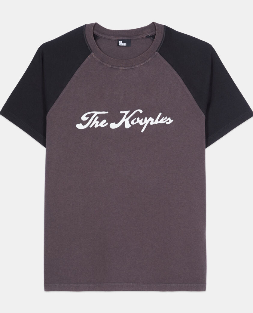 The Kooples HOMME BLACK WASHED t-shirt avec s&eacute;rigraphie noir