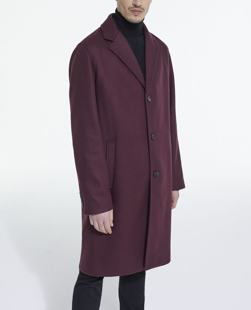 The Kooples HOMME BURGUNDY manteau en laine bordeaux
