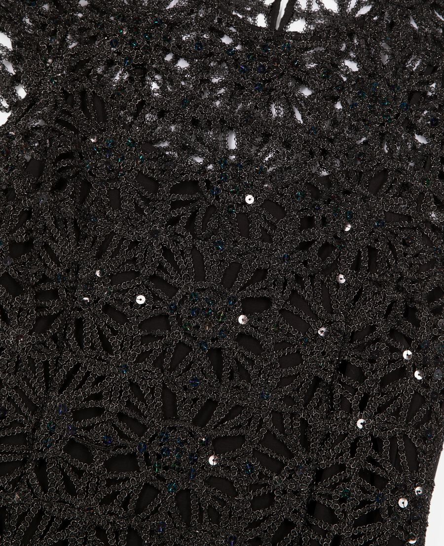 The Kooples DAMEN BLACK kurzes schwarzes guipure-kleid