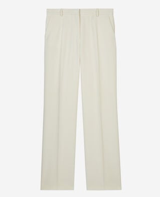 The Kooples DAMEN ECRU gerade geschnittene schneiderhose aus krepp in ecru