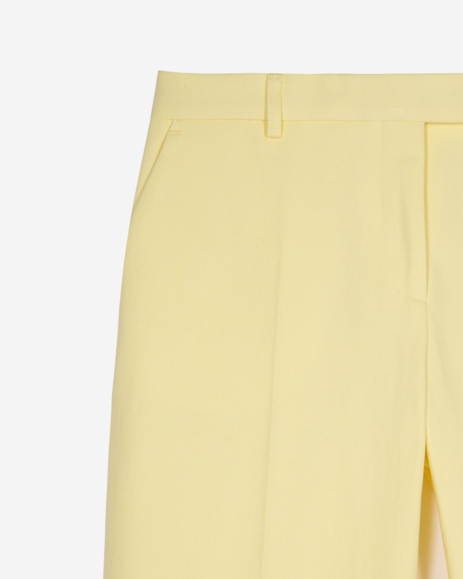 Pantalon costume large en coton jaune, YELLOW, hi-res image number null